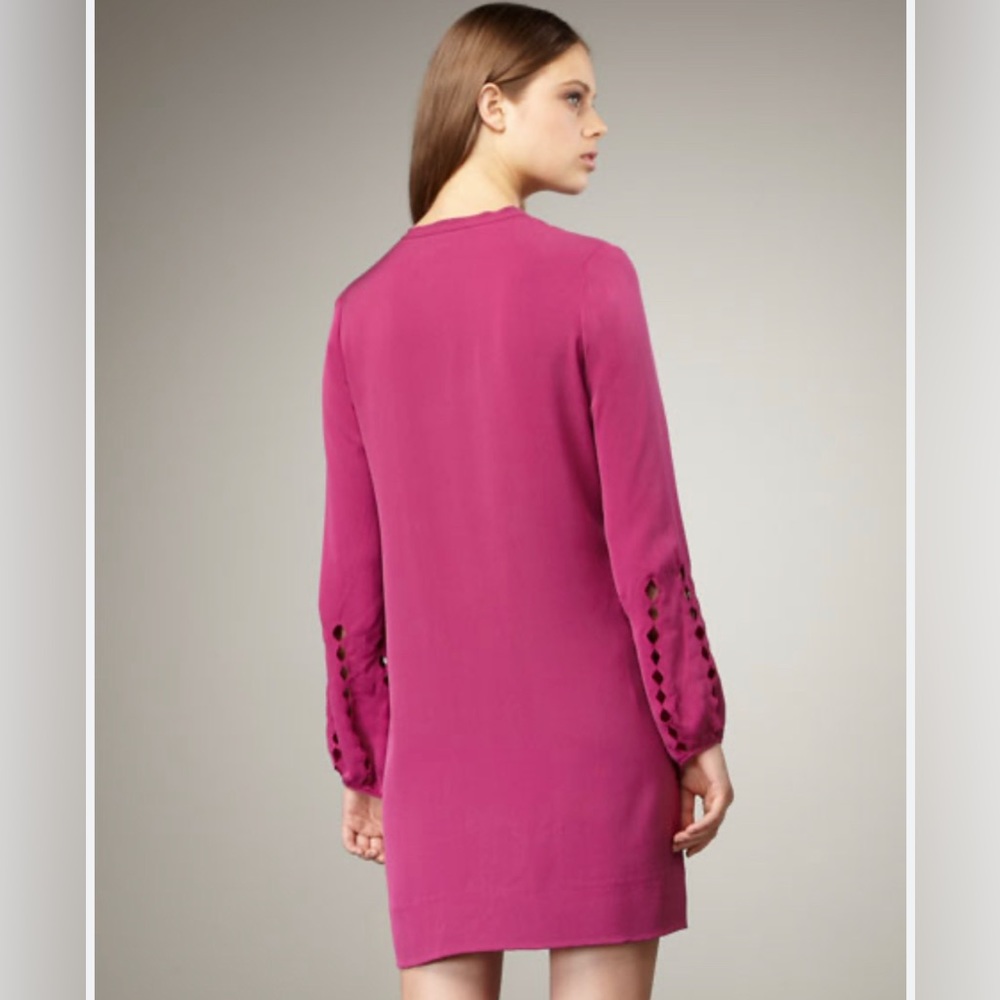 DVP DIANE VON FURSTENBERG 100% SILK SIZE 10 KIMBERLY CUTOUT-SLEEVE DRESS